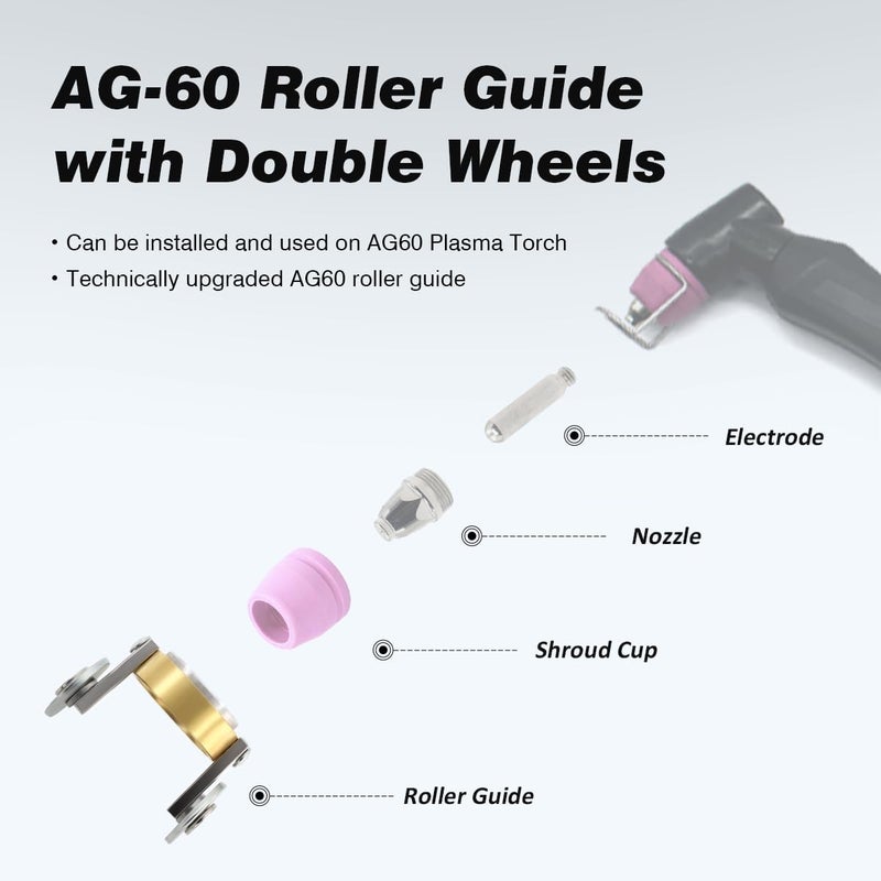 BDR AG-60 Slotted Cup Roller Guide Wheel Spacer Stand-off for CUT50 CUT50D Cut50DP Cut60 LGK60 Plasma Cutter AG60 / SG55 Plasma Cutting Torch Consumables 1PK - Image 3